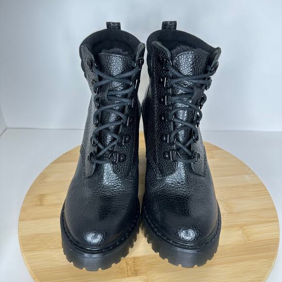 Dr. Martens Persephone Milled Nappa Chunky Heel Boots Faux Fur Lined Size 7 - Picture 3 of 8